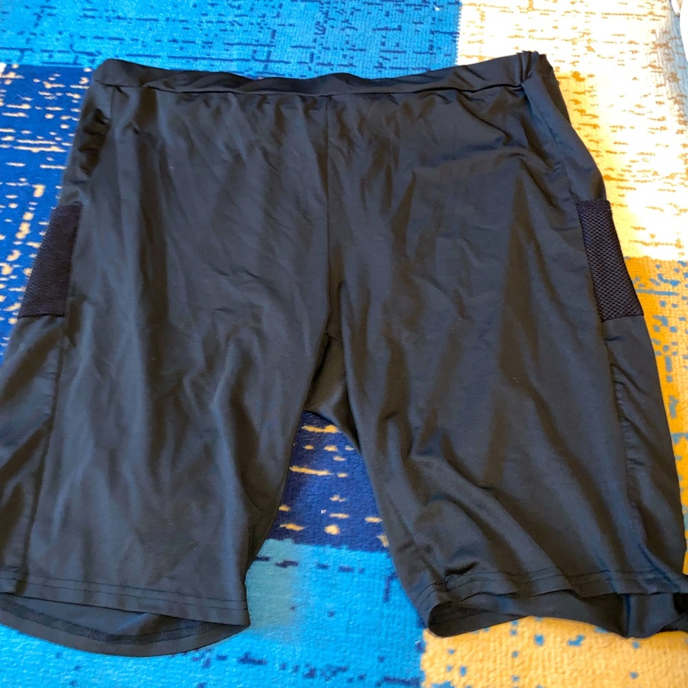 Plus Size Black Biker Shorts with Mesh Pockets!